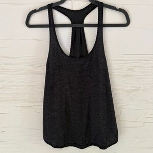 Lululemon Racerback Tank Top | Size 6 | Dark Grey with Subtle Stripes